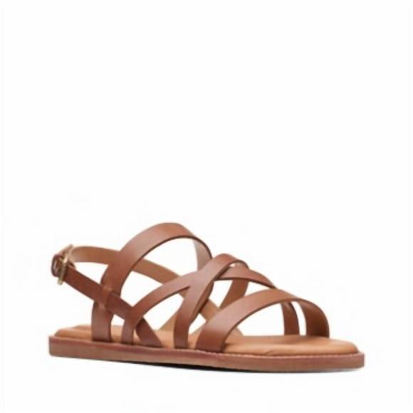 Sandales Clarks Karsea Ankle - Taille 38 (EU) - Cuir Brun - Boucle - Talon Plat